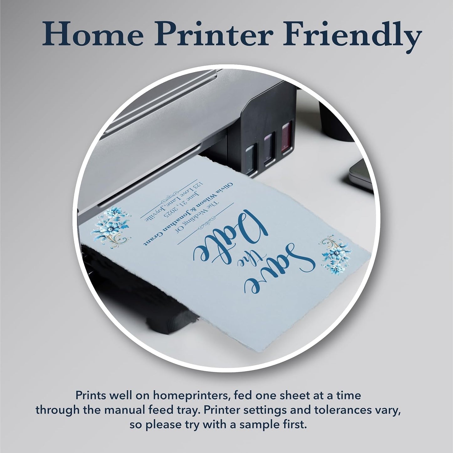 Wanderings Blue A4 Handmade Paper with Deckled Edge - 8.3" x 11.7", 150 GSM, 50 Sheets Textured Paper - Perfect for, Drawing, Writing, Printing, Watercolor & Mixed Media