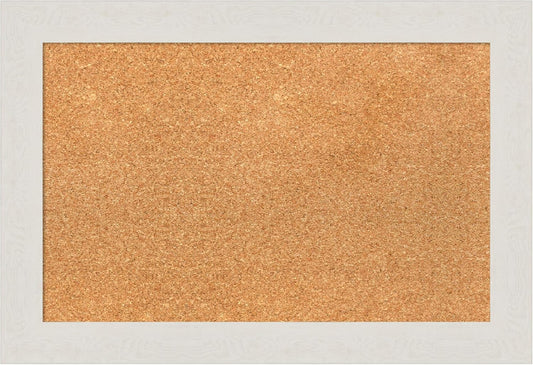 Amanti Art Natural Cork Board for Wall, 17x25 Vision Board with White Frame, Small Corkboard Office Decor for Home Organization, Country Rustic Corkboard Pinboard to Display Items for Home