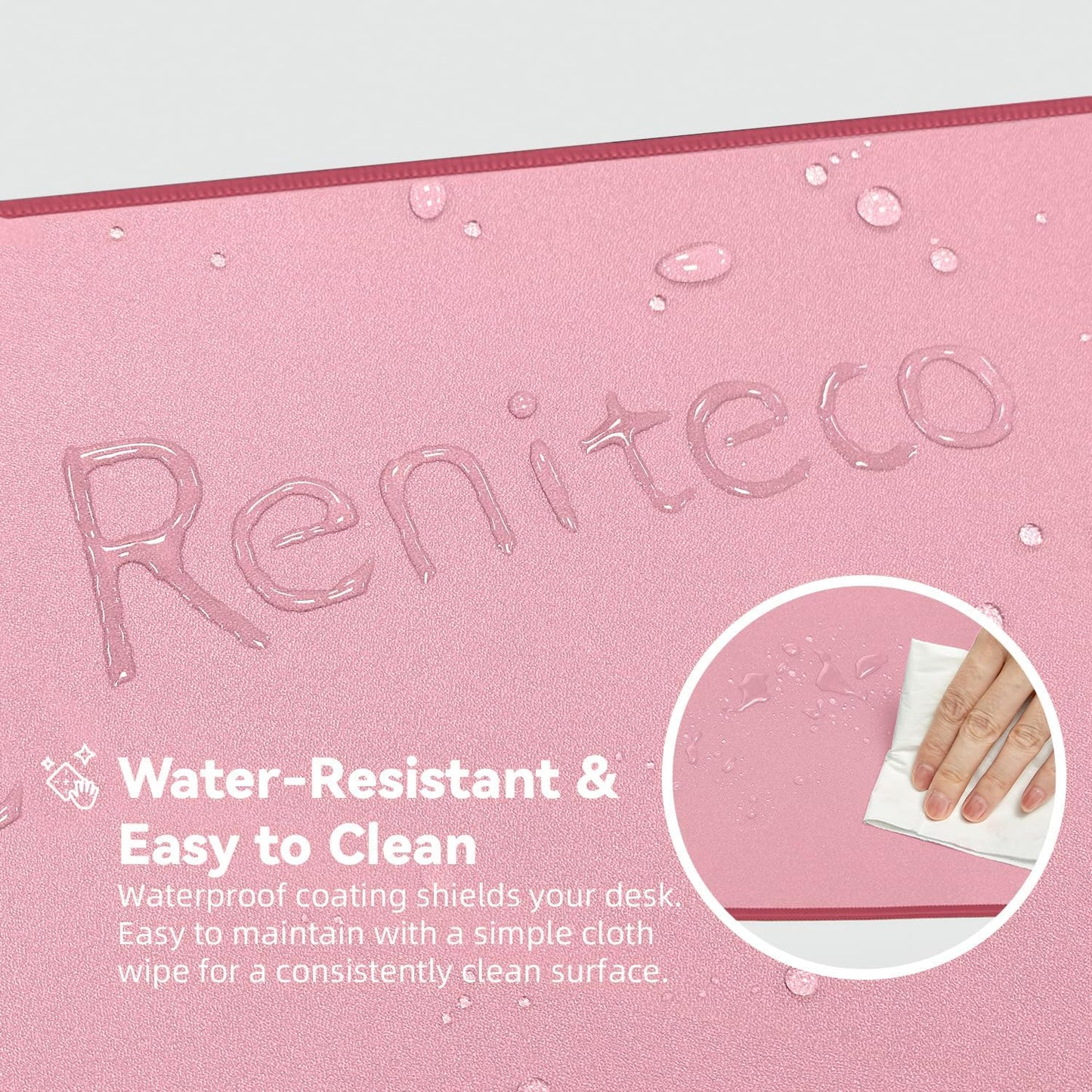 Waterproof Large Gaming Mouse Pad with Durable Stitched Edges, Non-Slip Rubber Base, Smooth Surface Mouse Mat Desk Pad for Home Office Gaming, 31.5"x11.8"x0.12", Dusty Rose