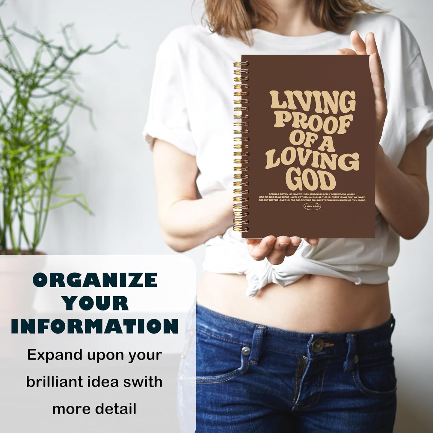 BearCake Christian Journals for Men, Living Proof of a Loving God Christian Notebook, Bible Notebooks for Note Taking, Bible Journaling Notebook, Hardcover Spiral Notebook 5.5x8.3