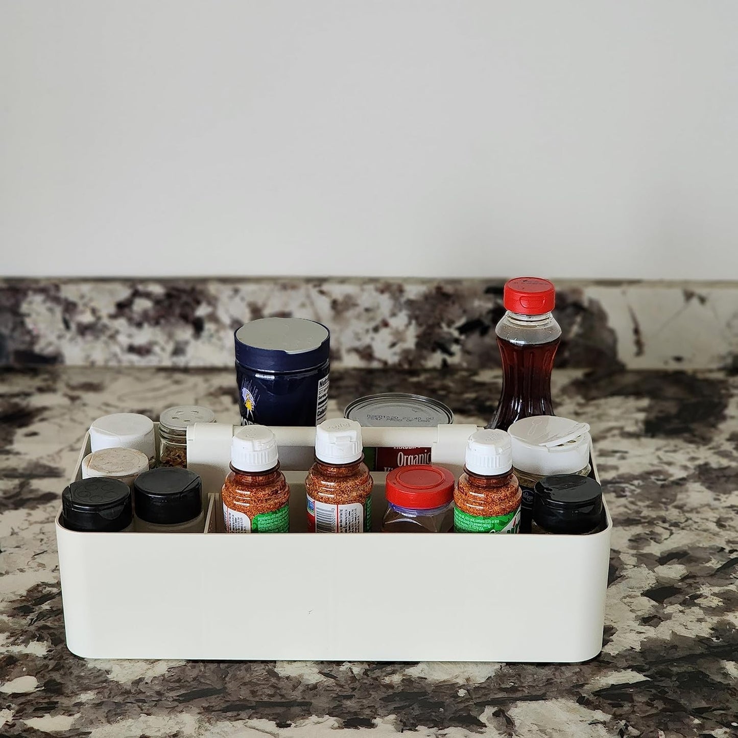 Portable Caddy Organizer - Stackable Plastic Caddy with Handle | Desk, Makeup, Dorm Caddy, Classroom Art Organizers (Made In Usa) (Mint/Ivory/Gray/Black)