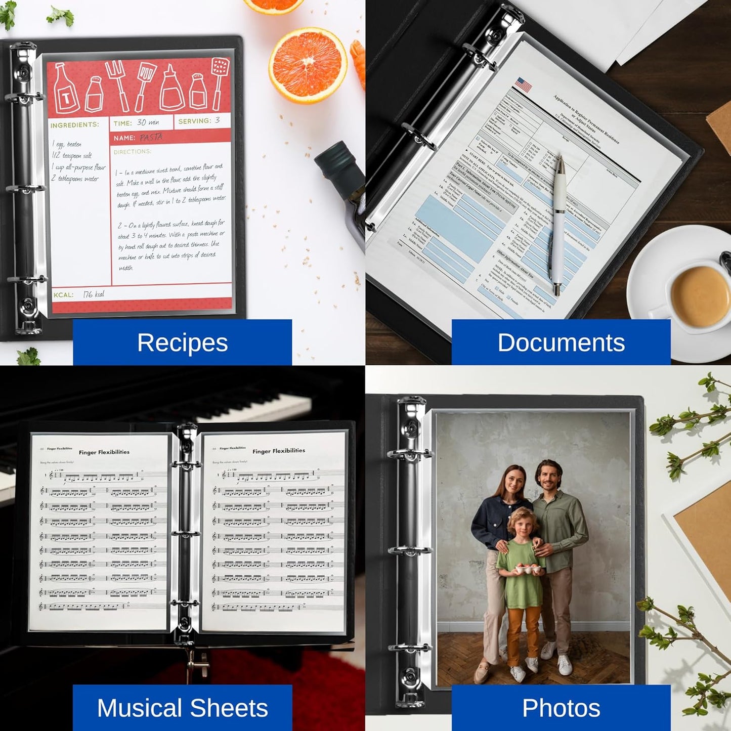 Performore 50 Sheet Protectors, Heavy Duty 8.5 X 11 Inch Clear Page for 3 Ring Binder, Plastic Sheet Sleeves, Durable Top Loading Paper Protector with Reinforced Holes, Archival Safe