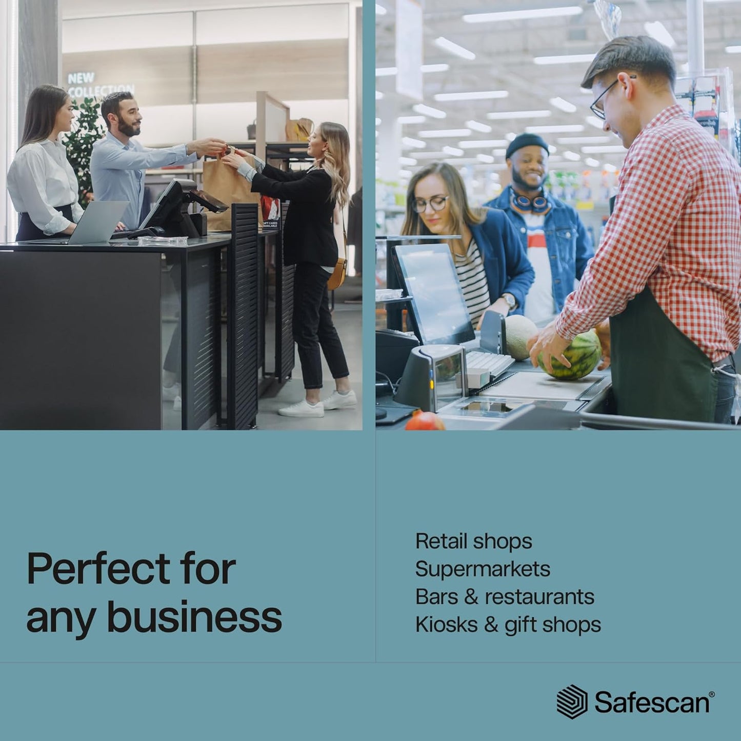 Safescan 6165 Advanced Money Counting Scale, Counts Bills, Coins, Coin Rolls and Bill Bundles, Multi-Currency, Easy to Update, Clear Display Panel, 3 Year Warranty