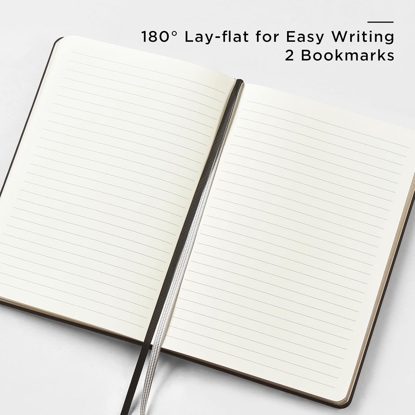 A5 Lined Leather Journal and Pen Set, Hardcover Notebook with Pen, 160 Pages 100gsm Thick Ruled Paper for Men Women, for Work, Business, School or Home Writing, 5.7'' x 8'' (Black-Set1)