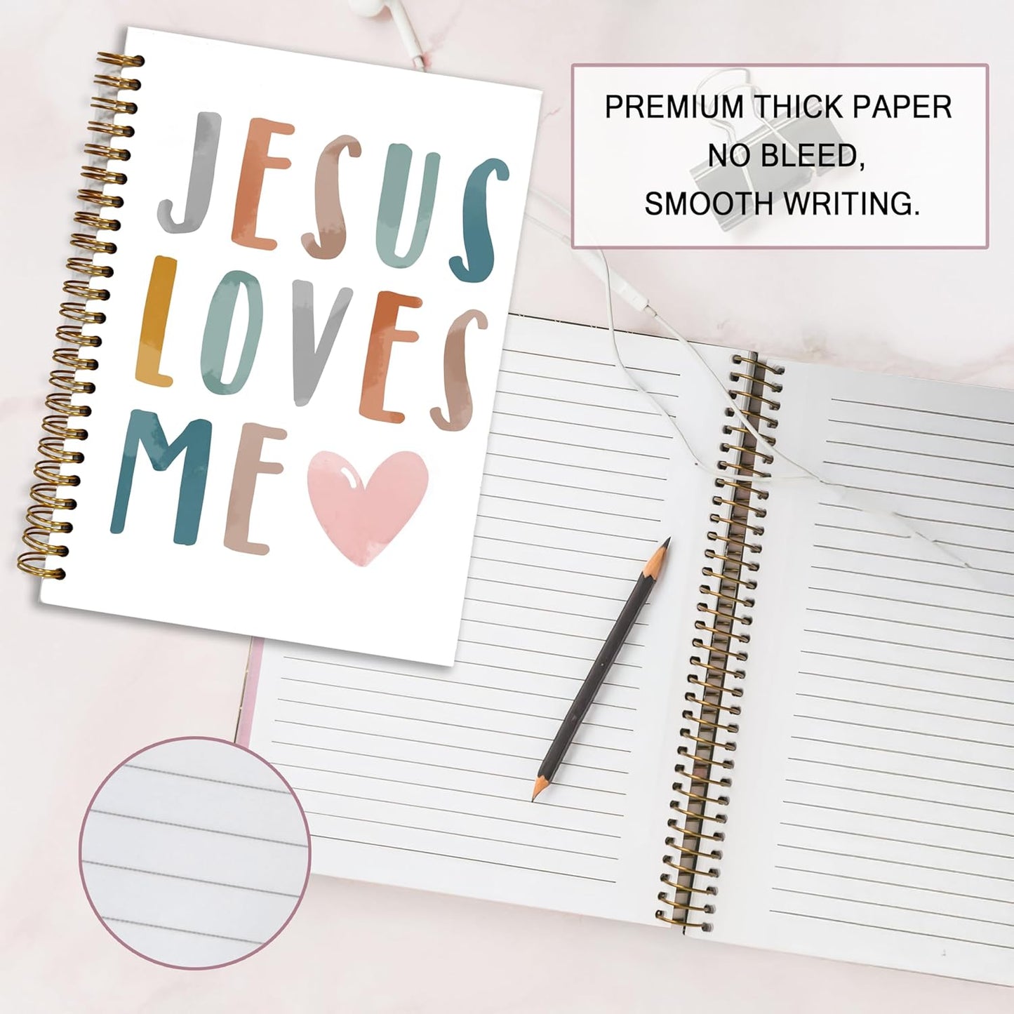 Bible Notebook, A5 Spiral Christian Journal with Floral Pink Butterfly Notebook, Bible Verse-God Says You Are, Inspirational Notebooks for Women, Bible Study, Gift for Birthday Christmas