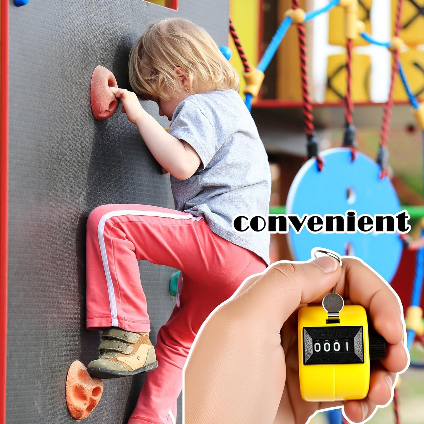 24 Pcs Hand Tally Counter 4 Digit Mechanical Finger Counter Clickers Resettable Handheld Palm Number Click for Lap Coaching Knitting Fishing Golf and Row