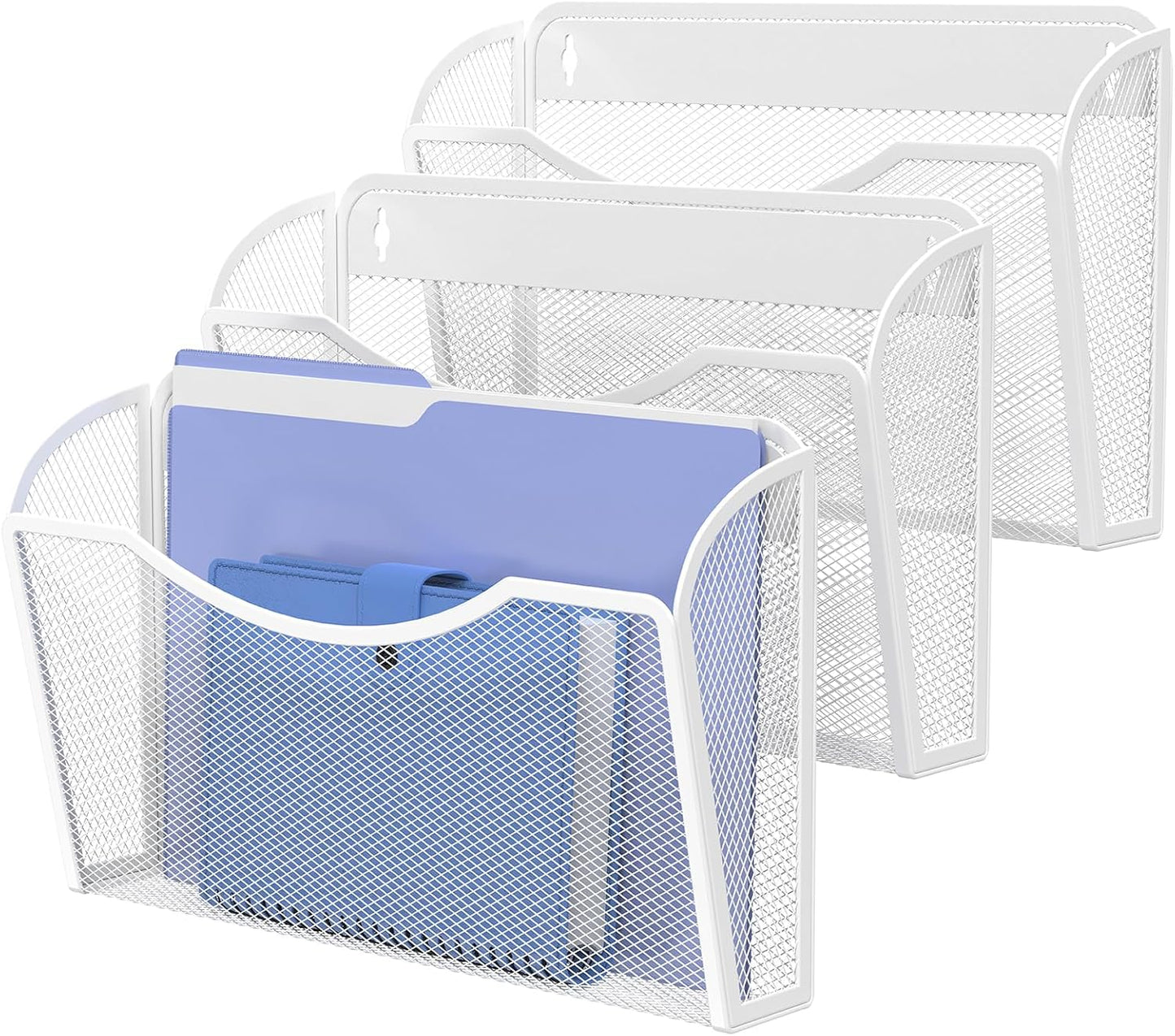 Wall File Organizer,Hanging Wall Mounted File Folder Binder Holder Mail Organizer for Office,Home and School Supplies