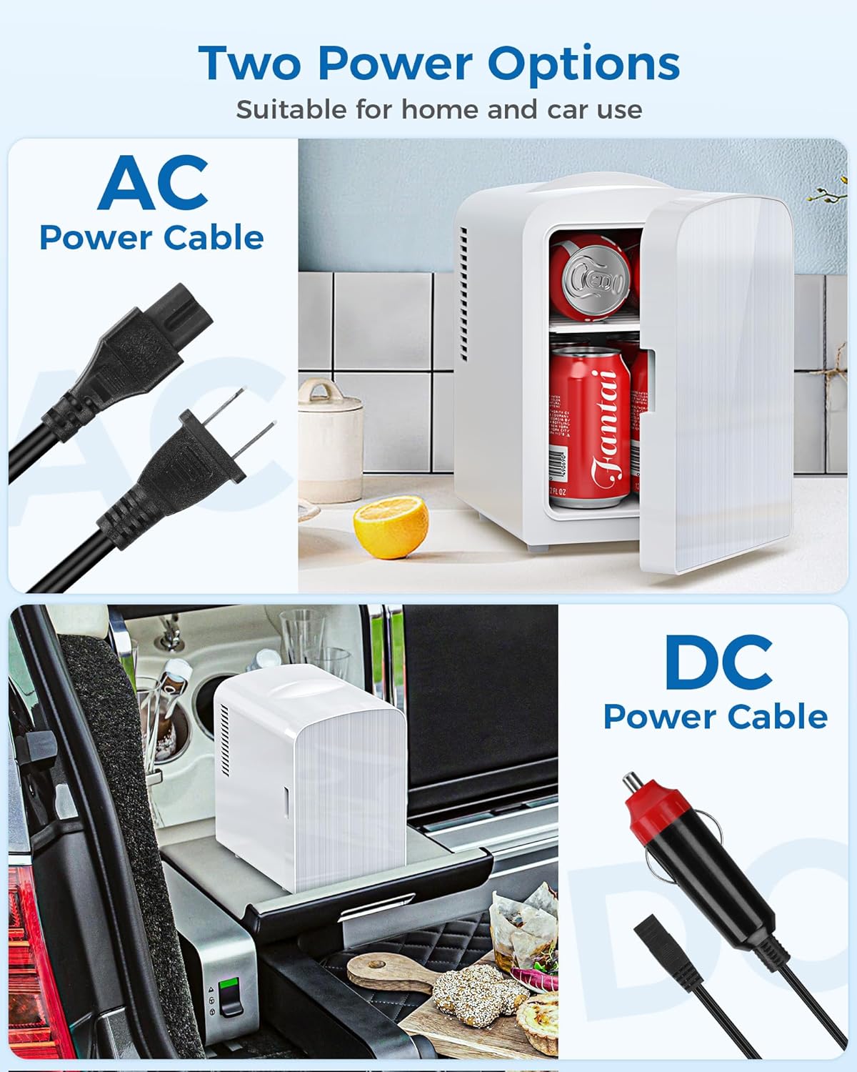 4L/6 Cans Mini Fridge, Portable Compact Refrigerator, Small Skin Care Fridge, Food and Drinks, Small Cooler for Bedroom, Dorm, Car, Office, White