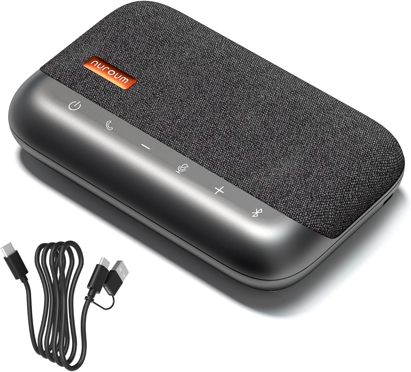 NUROUM A05B Bluetooth Conference Speaker and Microphone, Portable Wireless Speakerphone with Noise Canceling Mic, 16ft Voice Picked Up Computer Speaker for Desktop PC/Laptop/Office/Business Trips