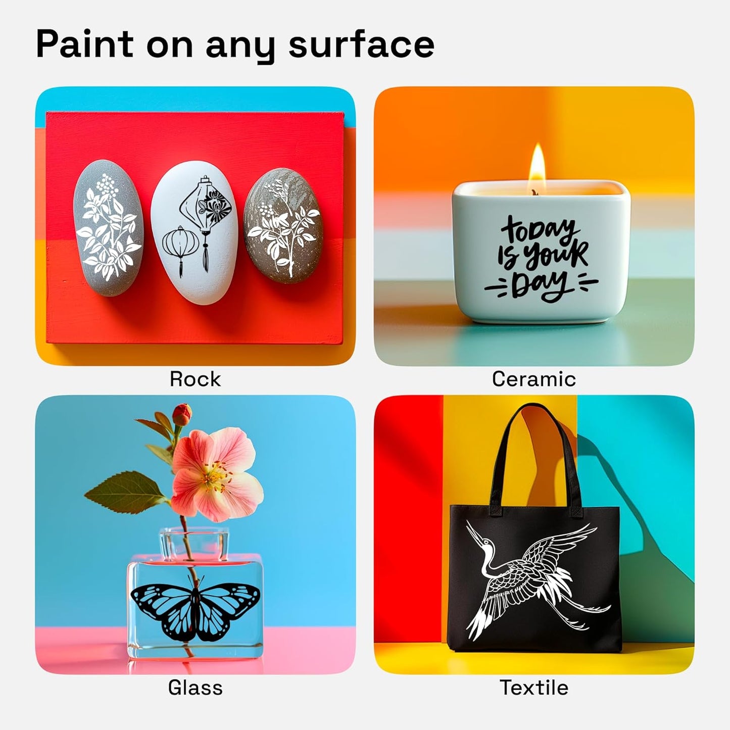 ARTISTRO 2 White Dual-Tip Acrylic Paint Pens - Multisurface Markers for Fabric, Plastic, & More, 5mm Dot + 1mm Fine Tips (Dual Tip Brush + Fine, Black&White)