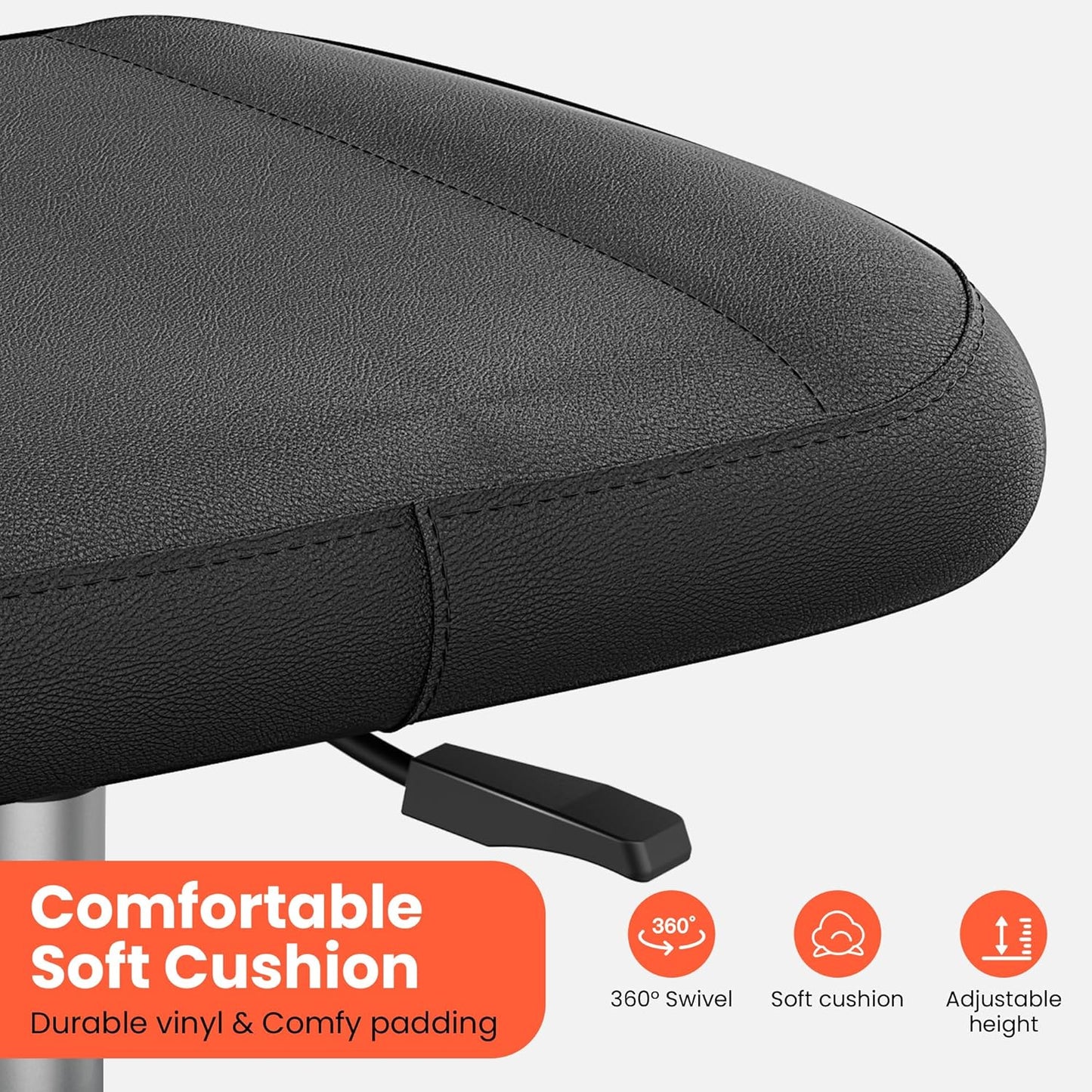 TASALON Multi-Use Footrest Stool Adjustable Height with 360° Rolling Lockable Wheels,Rest Ottoman,Office Footrests,Video Game Stool for Gaming for Home Office- Black