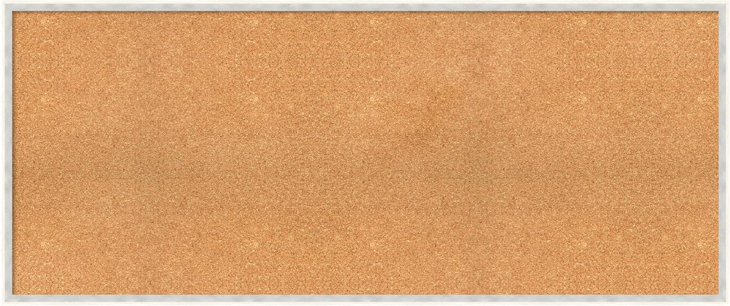 Amanti Art Natural Cork Board for Wall, 23x55 Vision Board with White Frame, Oversize Corkboard Office Decor for Home Organization, Modern Corkboard Pinboard to Display Items for Home Organization in