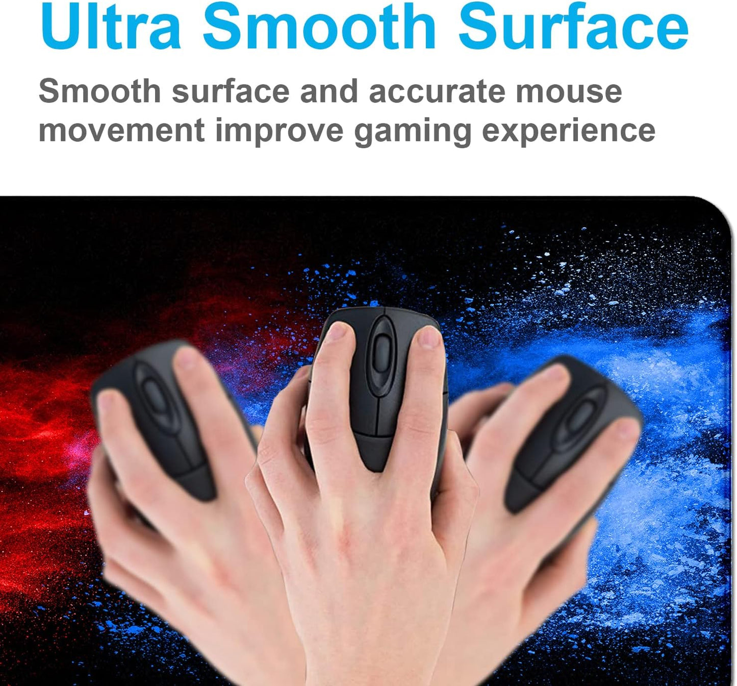 Large Extended Gaming Mouse Pad with Stitched Edges, Non-Slip Waterproof Rubber Base Mouse Pad for Office, Computer, Keyboard, Laptop and Home Desk Pad 35.4 x 15.7 x 0.12 Inch (Colorful Starry Sky)