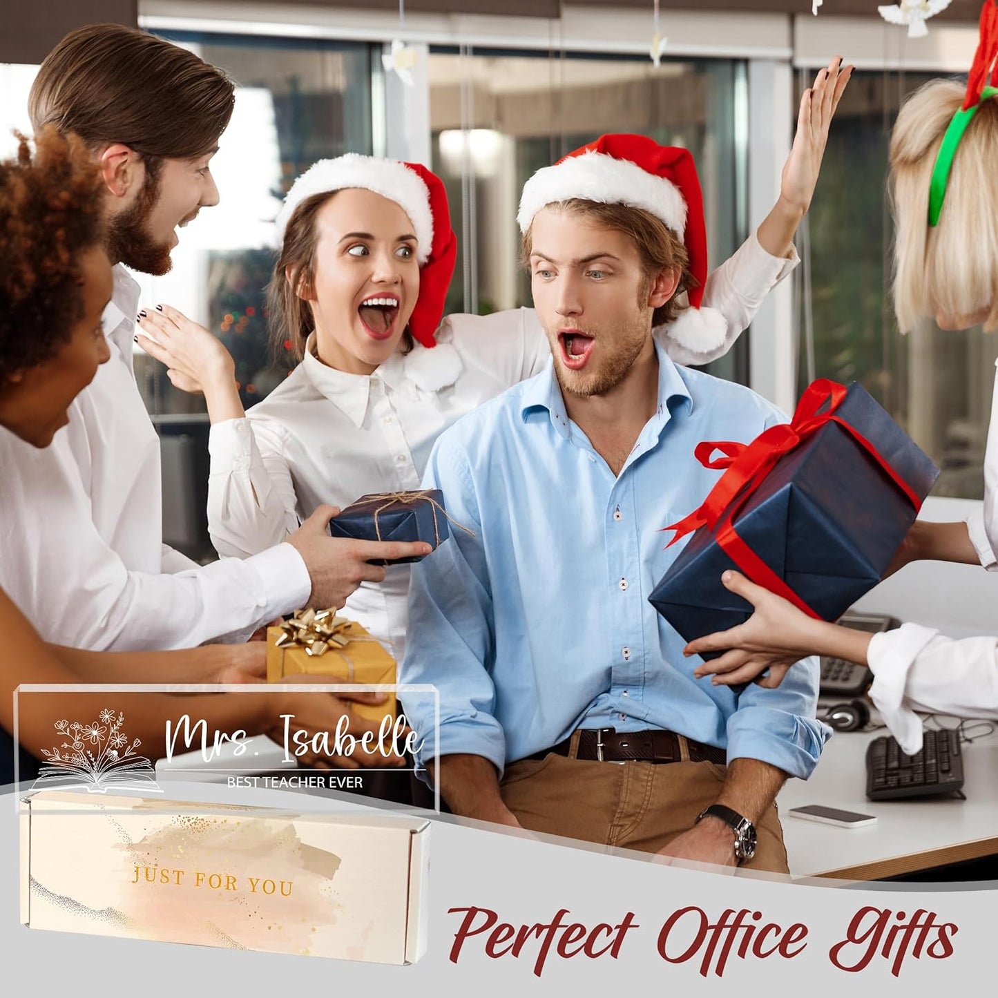 Personalized Desk Name Plates, Acrylic Engraved Teacher Name Plate for Desk, Custom Office Gifts & Desk Decor for Women Men, Back to School Teacher Appreciation Gifts