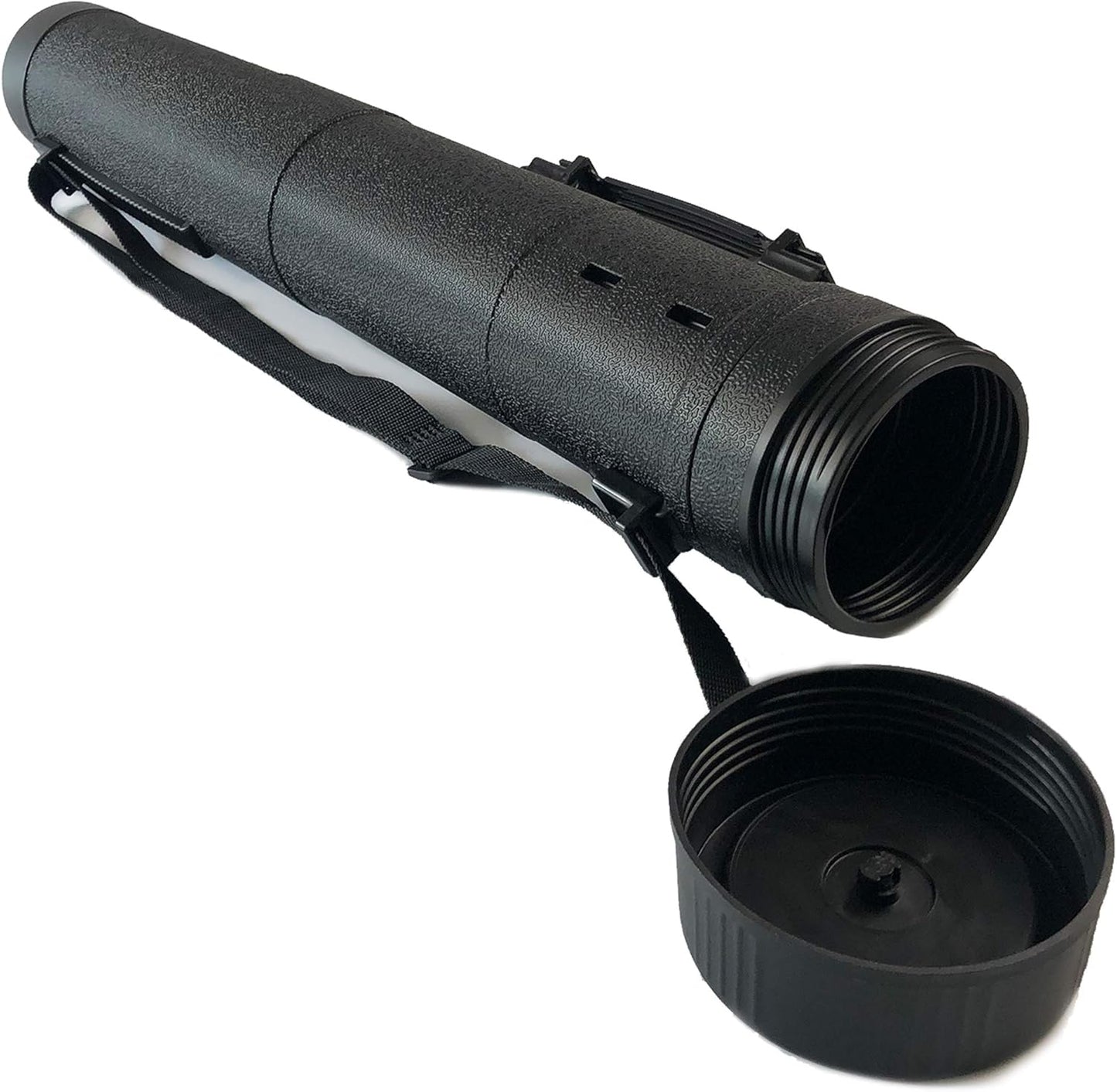 CALPALMY 2-Pack Extendable Poster Tubes Expand from 30.5” to 49” with Shoulder Strap and Handle | Carry Documents, Blueprints, Drawings and Art | Black Portable Durable Round Storage Cases