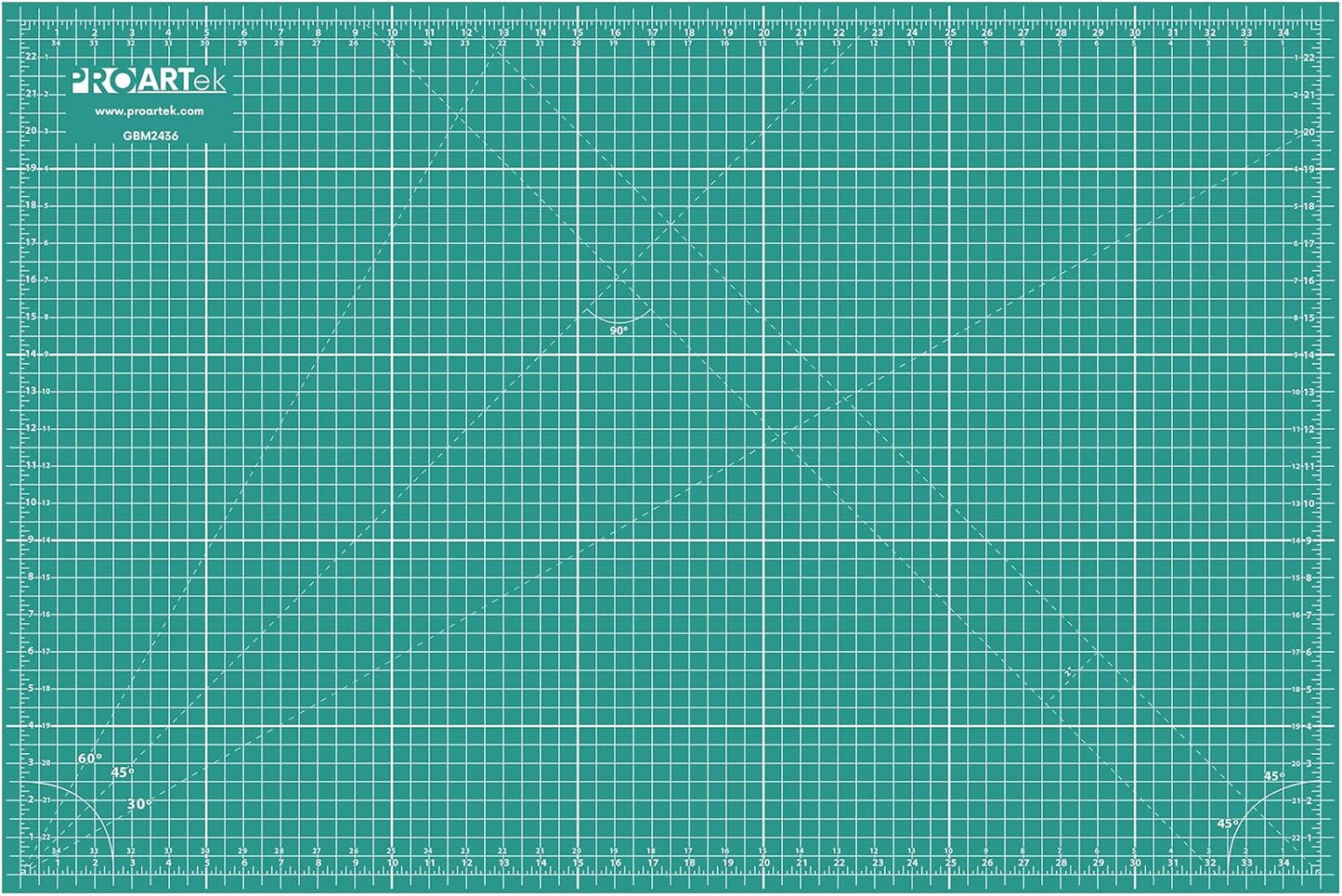 PK00008 Model GBM2436 Series 24" x 36" Professional Cutting Mat; Double-Sided Green/Black; Self-Healing; For Graphic Arts, Hobbies, Sewing, Scrapbooking, and other Cutting Projects