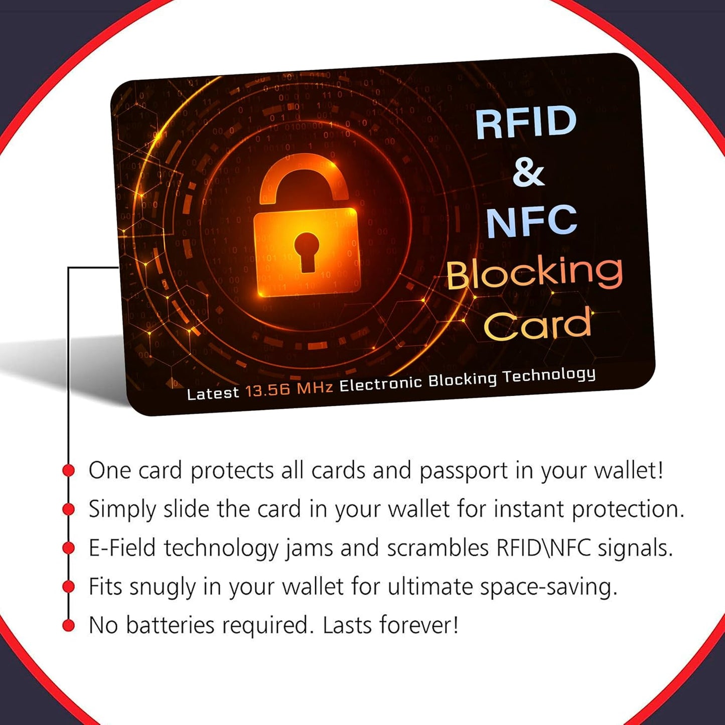SaiTech IT 10 PK RFID Blocking Cards Protect Your Entire Wallet, Purse, and Cards from NFC Contactless Theft Wallet for Men & Women - Orange Black (10 Pack SL)