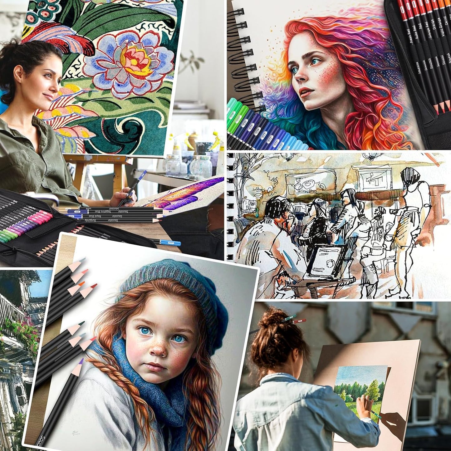 Soucolor 72-Colors Premium Artist Colored Pencils Set with Zippered Case for School Preppy Supplies, Drawing Kit Art Supplies for College Students