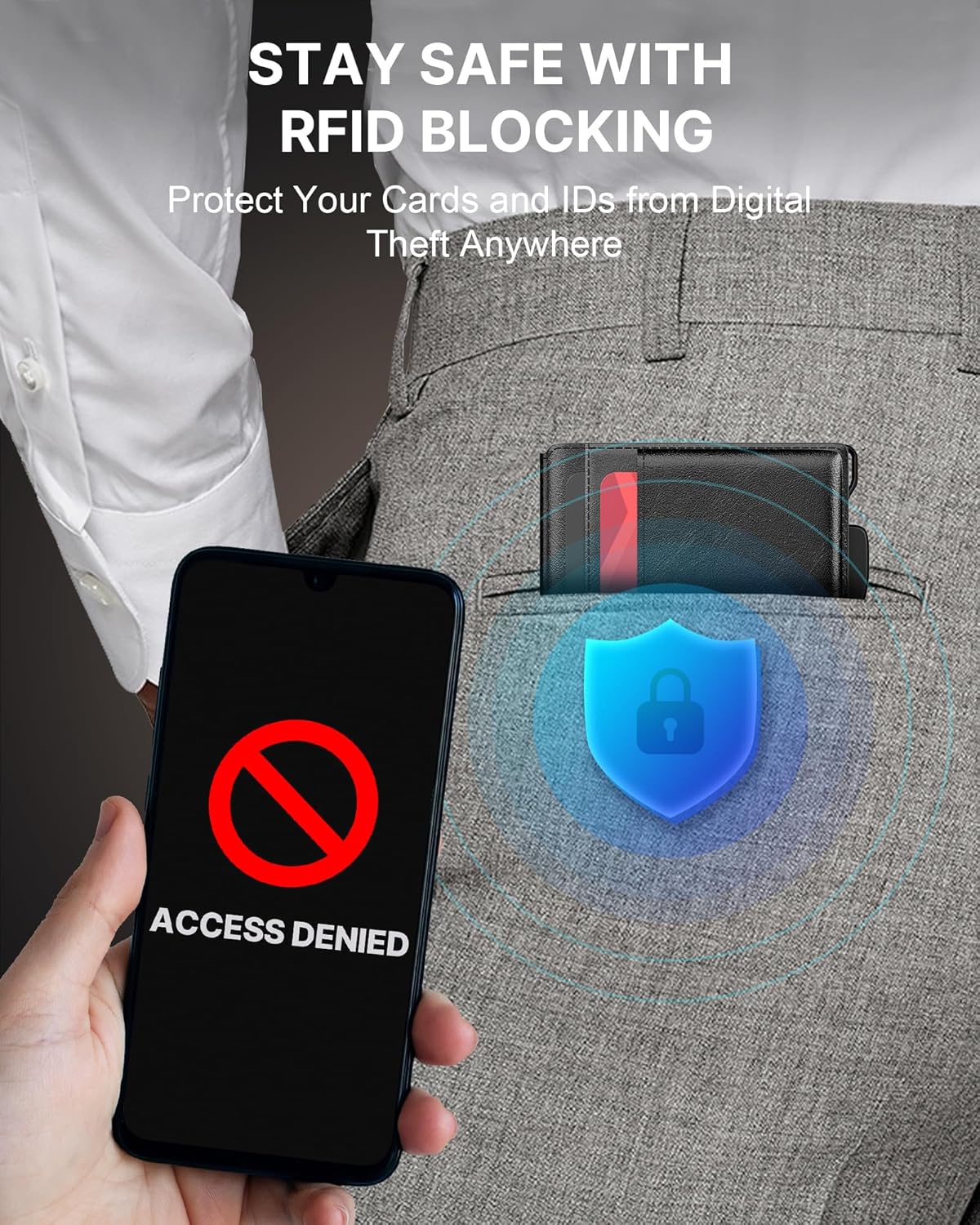 typecase Smart Wallet for Men: Metal Rfid Blocking Card Case, Ultra-Slim Bifold Wallet, Magnetic Card Holder, 9-13 Cards Capacitiy, Smart Pop up Wallet for Men with Money Clip - Black