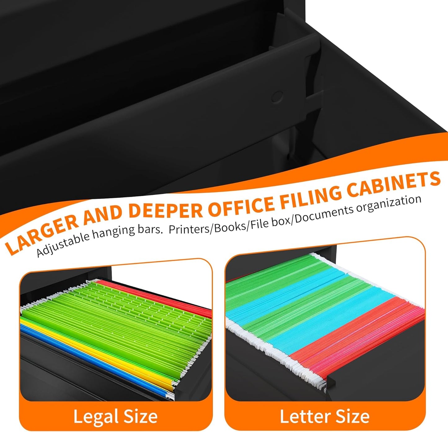 4 Drawer Metal File Cabinet with Lock Heavy Duty Lockable File Cabinets Home Office Steel Filing Cabinet Vertical File Cabinets for Legal/Letter Size File,Assembly Required