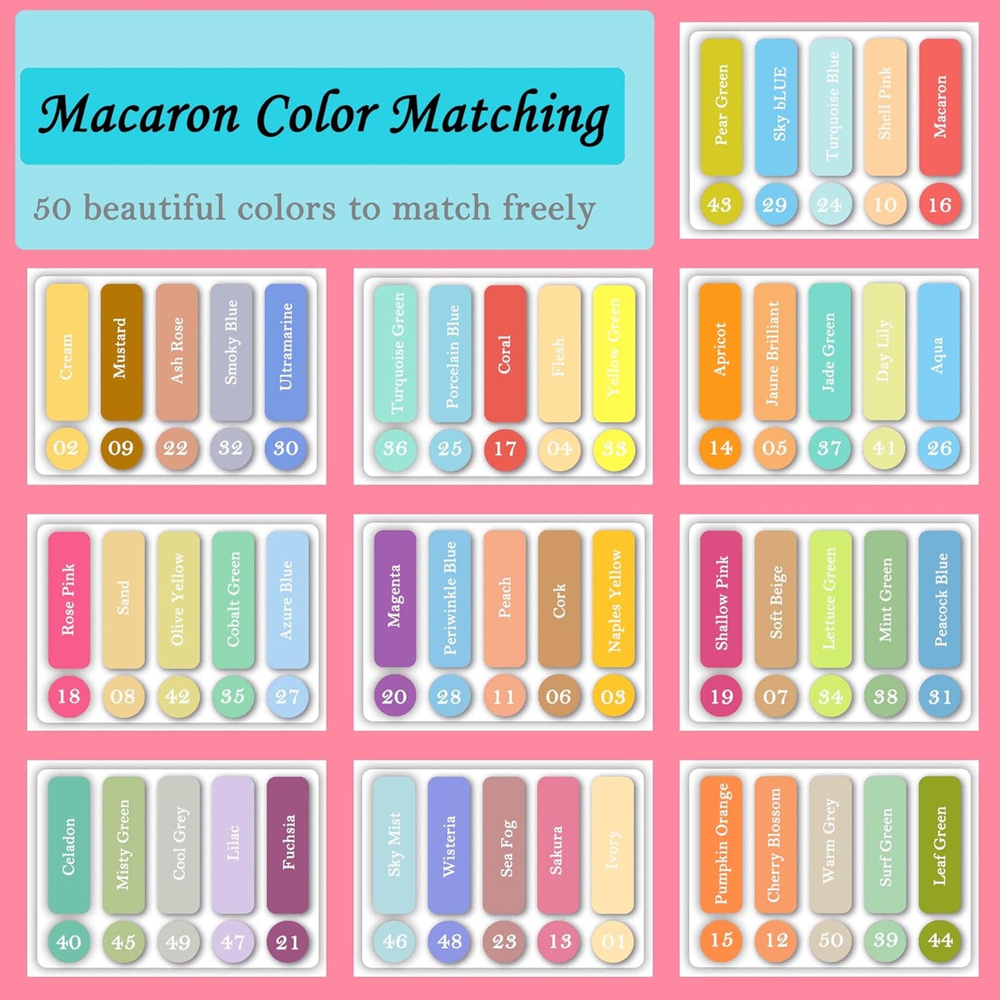 KALOUR Macaron Pastel Colored Pencils,Set of 50 Colors,Artists Soft Core,Ideal for Drawing Sketching Shading,Coloring Pencils for Adults Kids Beginners