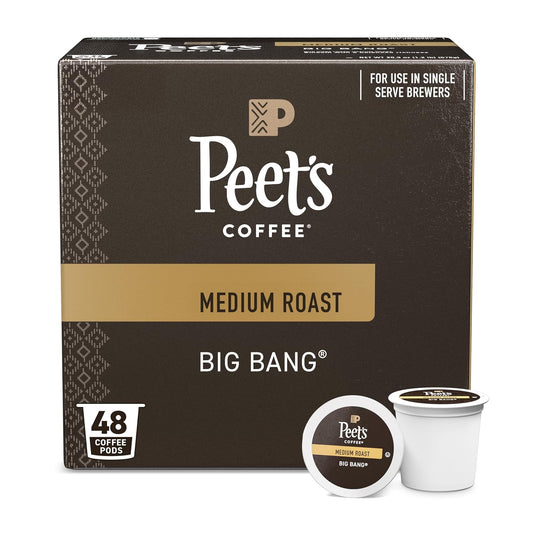 Peet's Coffee, Medium Roast Single Serve Coffee Pods - Big Bang 48 Count (1 Box of 48 Pods)
