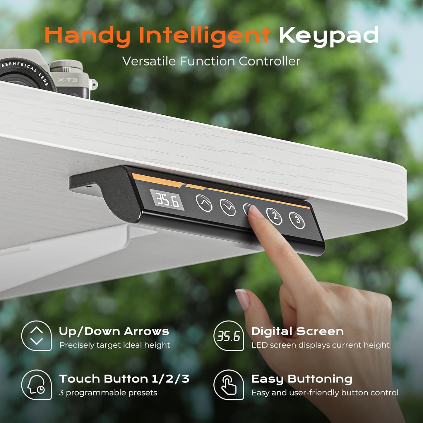 Huuger 63 x 28 Large Electric Standing Desk, Height Adjustable Computer Desk, 27.6" Deep Desktop, Stand up Gaming Office Table with 2 Hooks, 3 Preset Heights, for Home Office, White