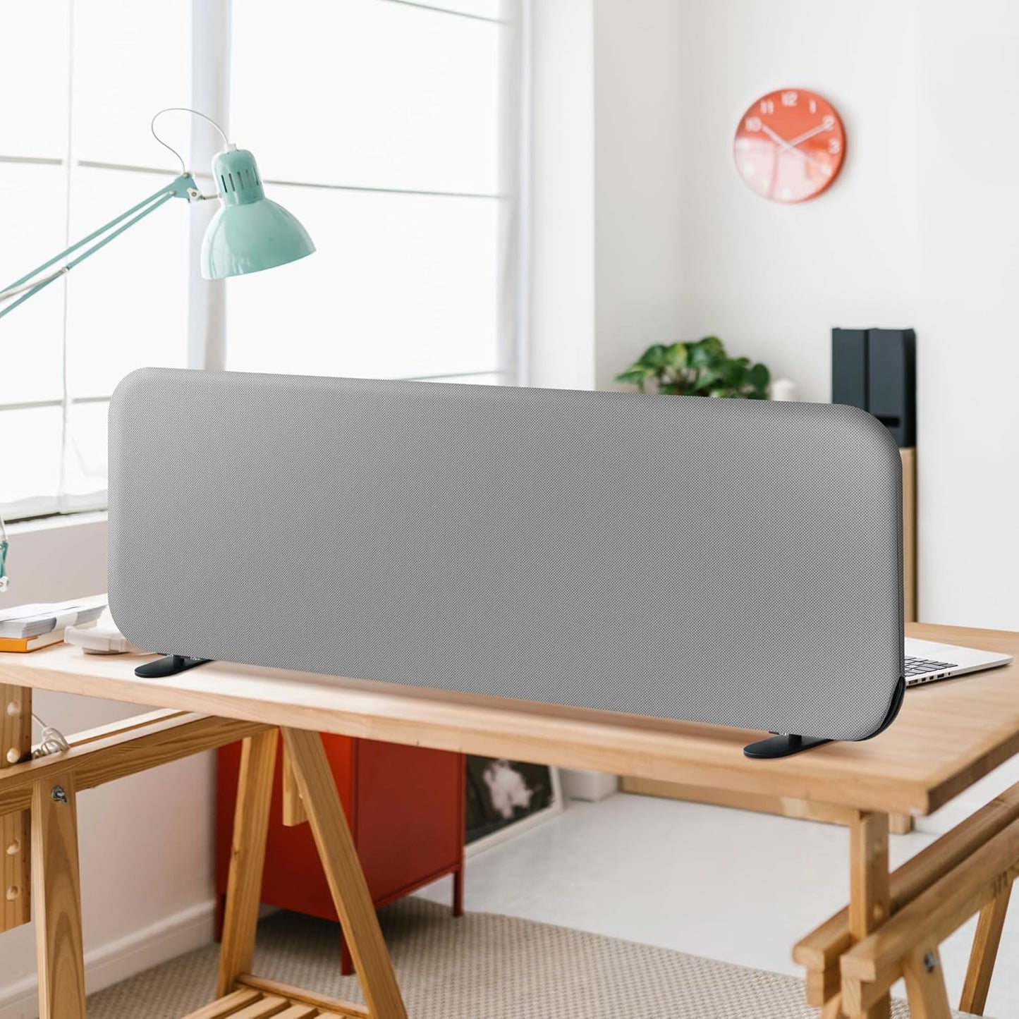 DECOLAB Desk Dividers, Portable Table Partition Screen Panel for Office, Workspace, Classroom, Student, Freestanding, Scratch Resiatance, 48"x18", Steel