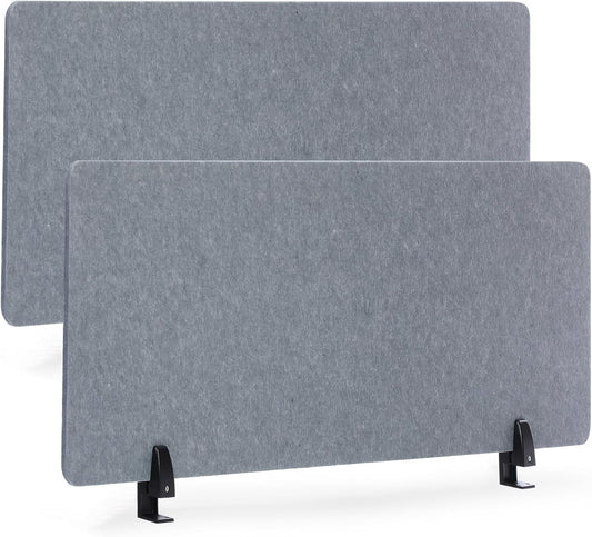 Wesiti 2 Pcs Acoustic Desk Divider Noise Reducing Desk Privacy Panel for Student Table Standing Sound Proof Divider Desktop Claw Office Furniture Partition for Classroom (Gray,59.06 x 15.75 Inches)