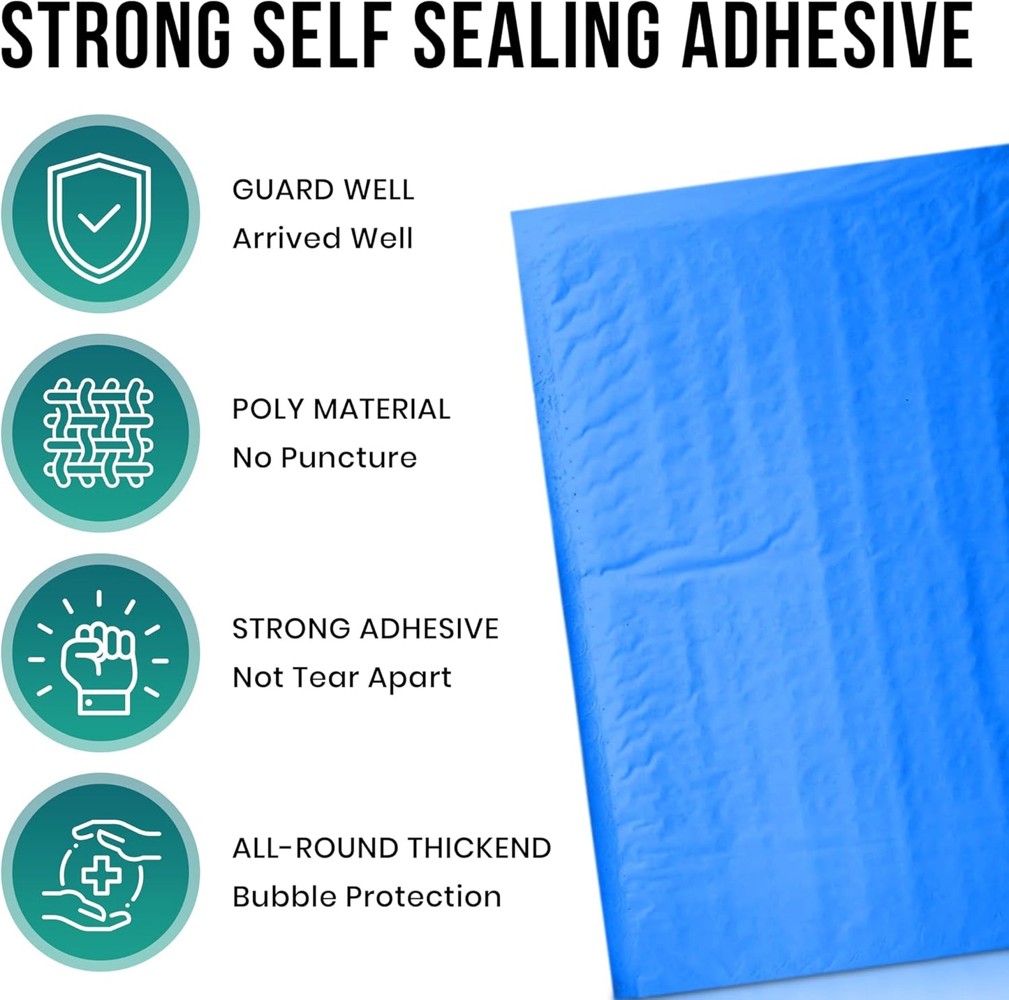 Levex - #2 8.5" x 12" [10 Pack] Blue Poly Bubble Mailers, Padded Envelope Mailers, Packing Envelope & Mailing Bags for Shipping