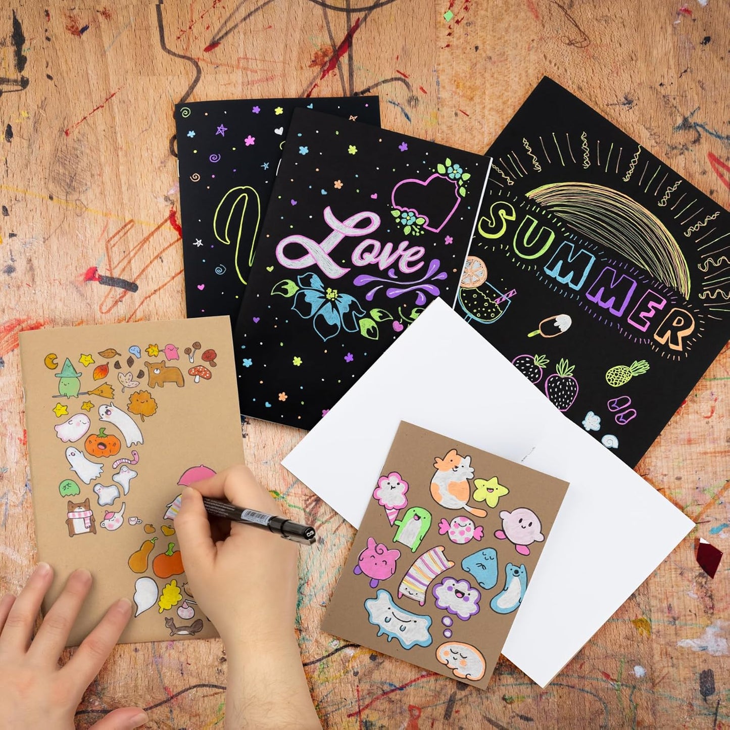 Hygloss Blank Books 8.5 x 11 Inches - 6 Pack – Black Color Paperback for Drawing & Writing – Empty Books for Journaling, Sketching or Arts & Craft