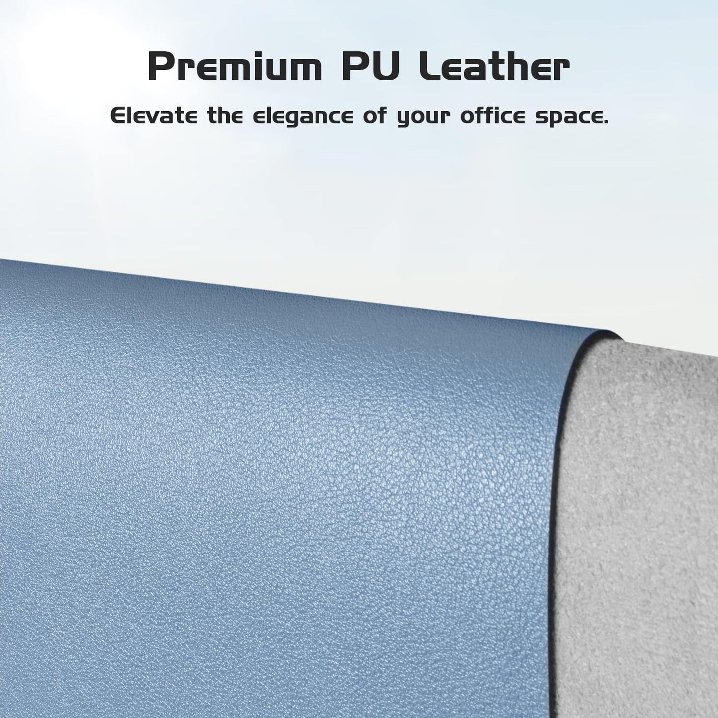 Aothia Leather Desk Pad Protector, Office Desk Mat, Large Mouse Pad, Laptop Desk Pad, Non-Slip PU Leather Desk Blotter, Waterproof Desk Writing Pad for Office and Home (Denim Blue, 47" x 17")