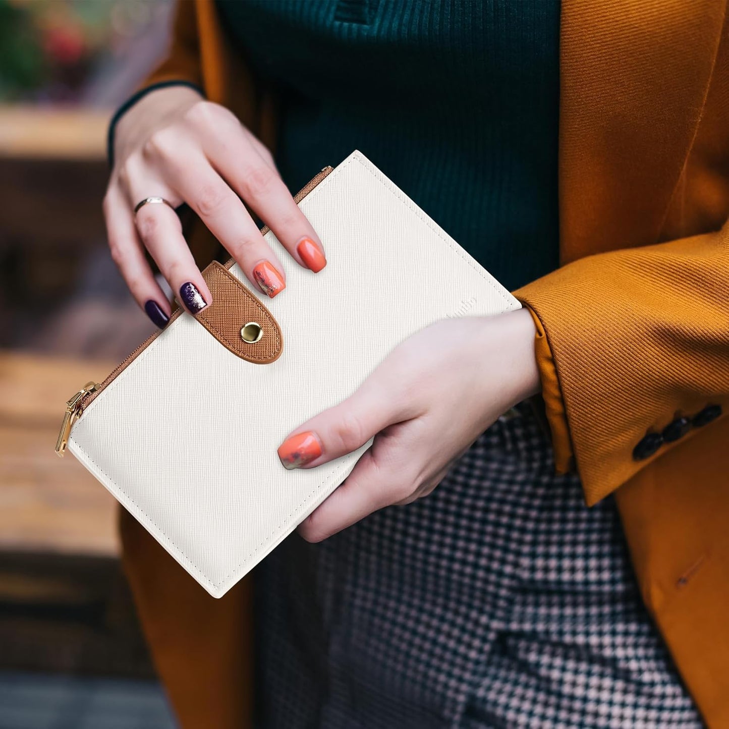 Travelambo RFID Wallet Women Bifold Multi Card Wallet Case with Zipper Pocke Credit Card Holder for Women