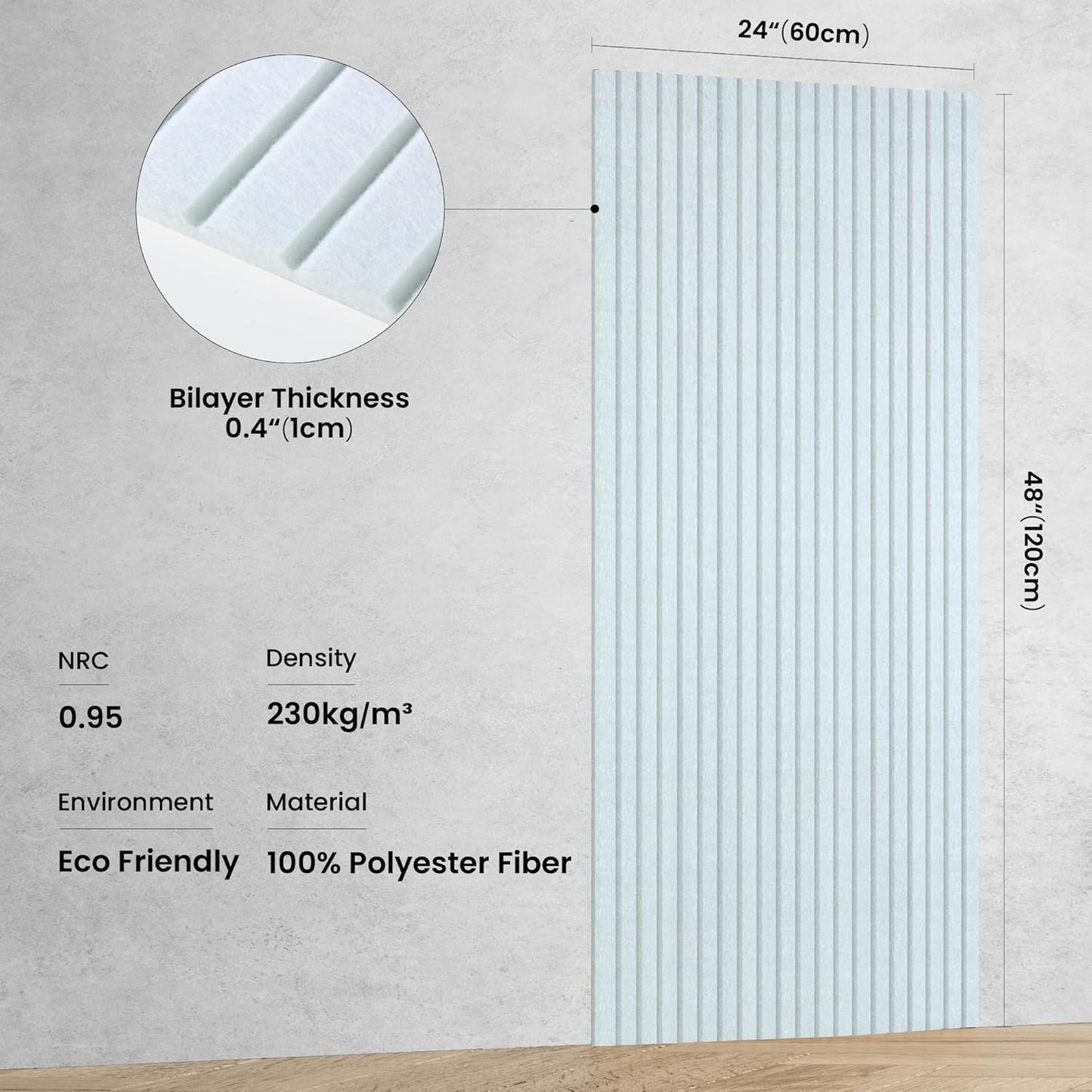 10 Pack Large Acoustic Panels,48 x 24 x 0.4 Inch Sound Proof Foam Panels for Walls，Premium Noise Dampening Panels,Sound Panels for Media Room, Office and Studio,White