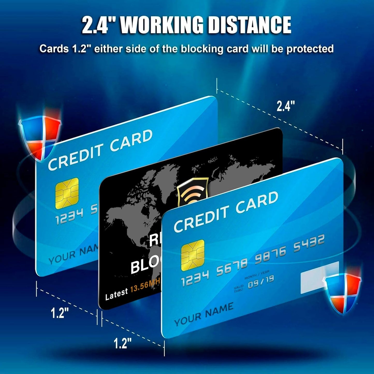 SaiTech IT 10 Pack RFID Blocking Card NFC Contactless Debit/Credit Card ATM Passport Protector ideal for Men & women slim with World map design perfectly fit in wallet(Black), White