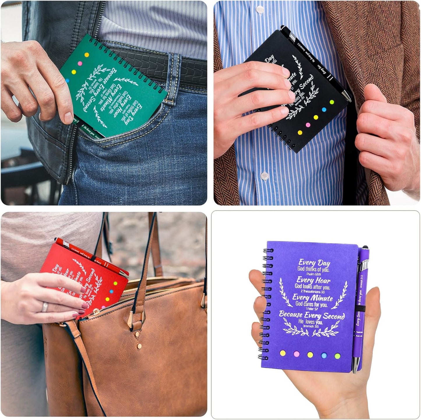 200 Pcs Bulk Christian Gifts Prayer Journal for Woman - 100 Set Religious Notepad with Christian Pen - Bible Notebook - Church Gifts for Inspirational, Bible Study, Devotions (Colorful)