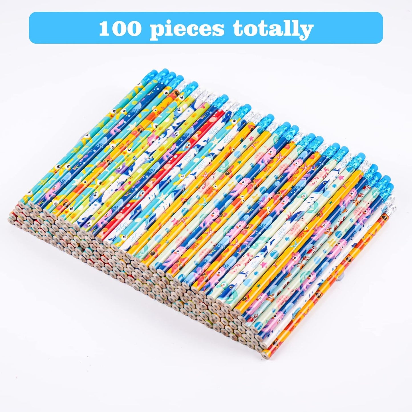Kolewo4ever 100 Pieces Under The Sea Pencils Ocean Pencil Wood Pencil Oceam Element Sea Themed Pencils for Teachers Classrooms Reward School,Learning Activities
