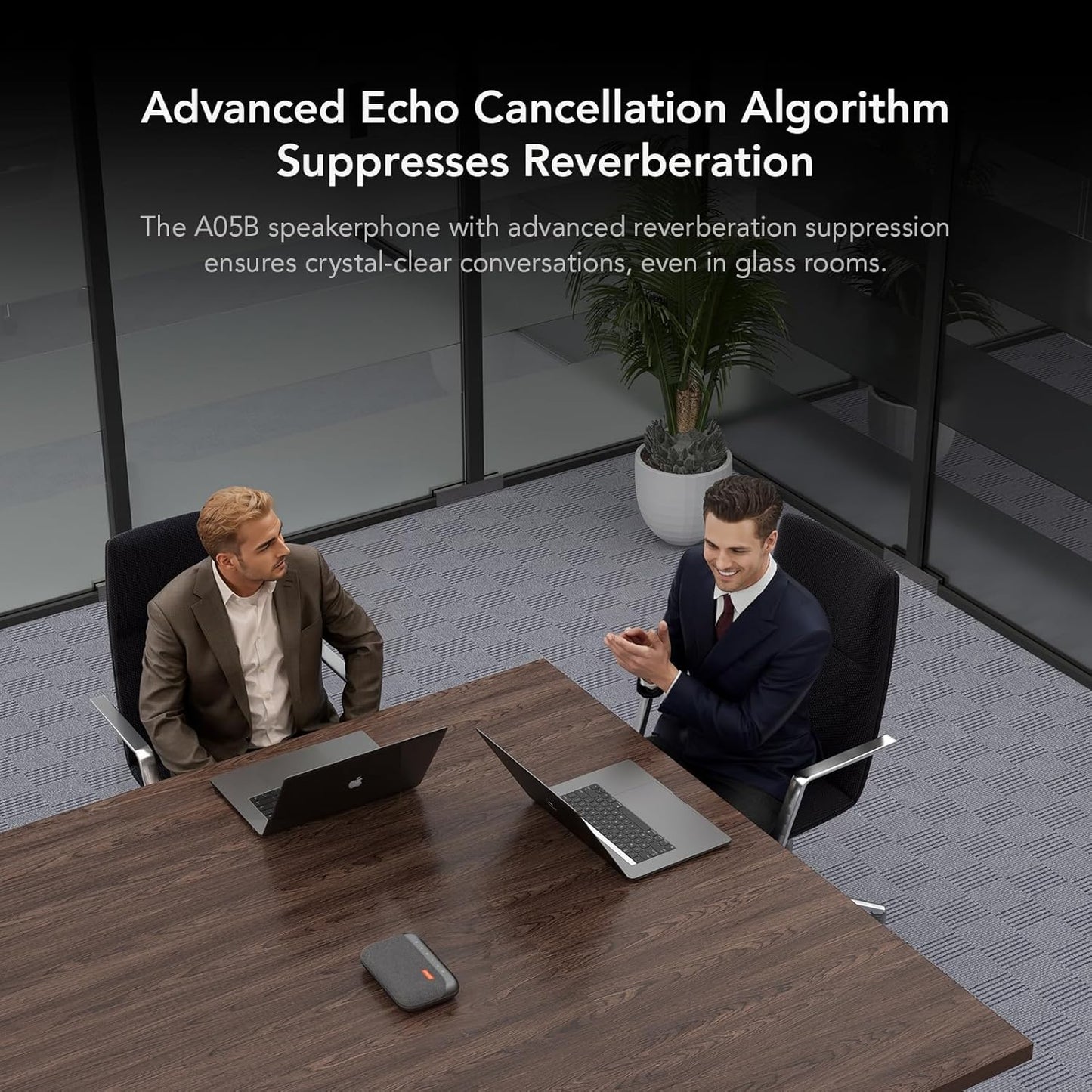 NUROUM A05B Bluetooth Conference Speaker and Microphone, Portable Wireless Speakerphone with Noise Canceling Mic, 16ft Voice Picked Up Computer Speaker for Desktop PC/Laptop/Office/Business Trips