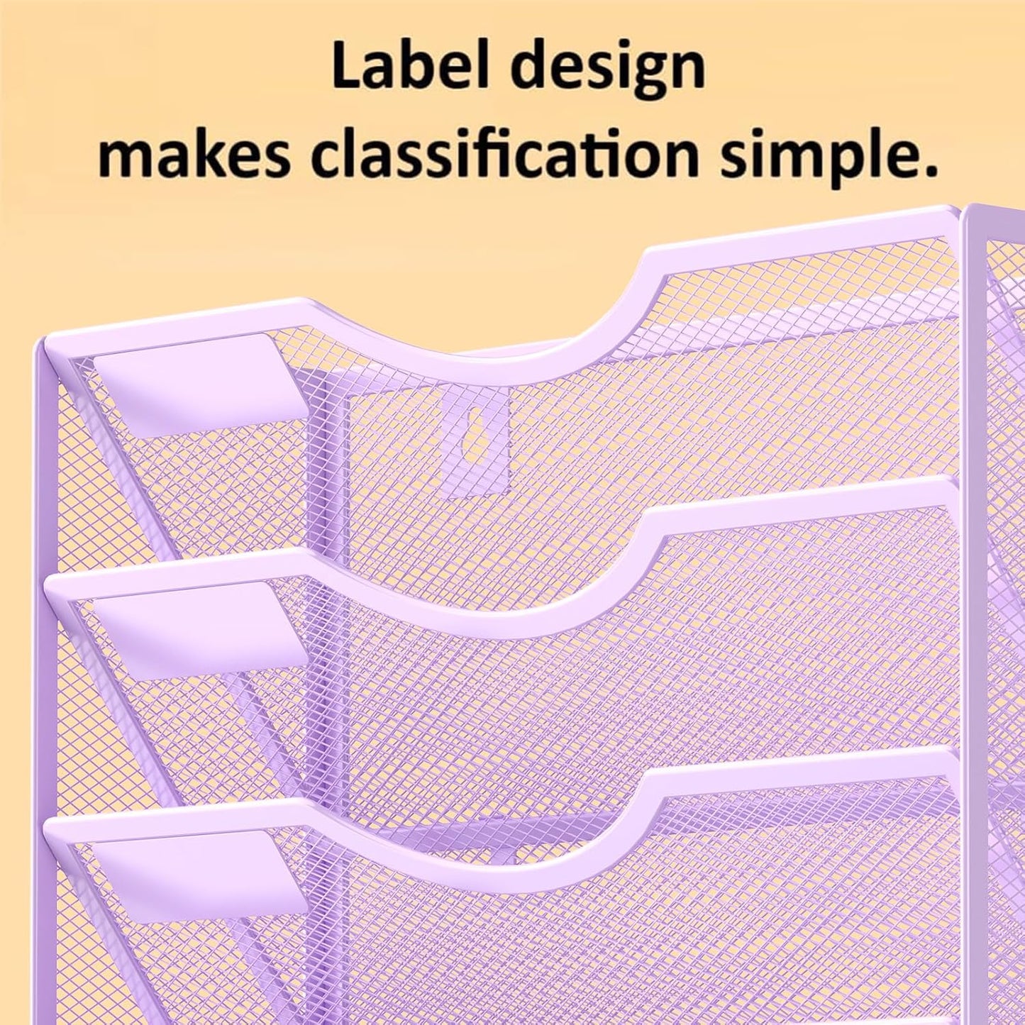 Kuntine.B Wall File Organizer Office Hanging Magazine Holder Wall File Organizer for Office Home (Purple, 5 Tier)