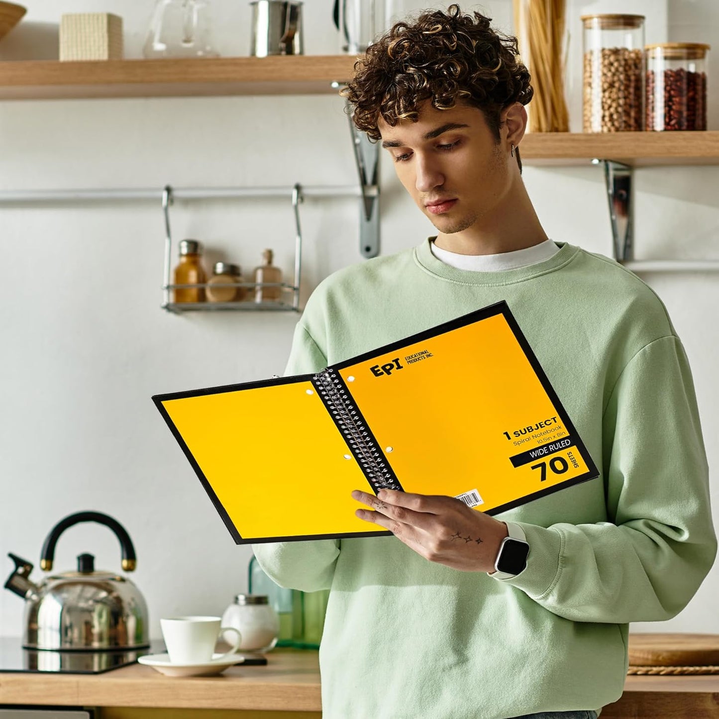 EPI Spiral Notebook | Wide - 70 Sheets, Durable Spiral Binding | 10.5 x 8 in | Classroom Supplies | School, Office, Note Taking, Journaling - 12 Pack