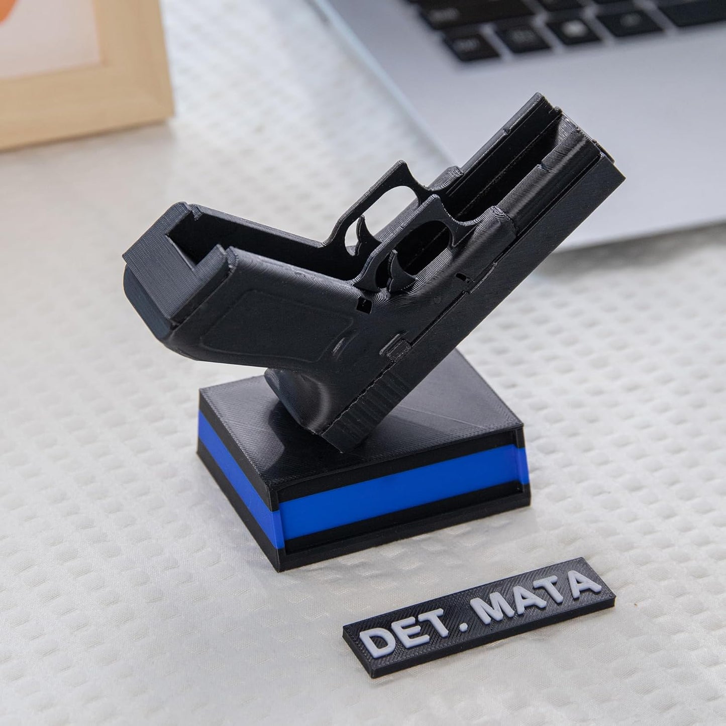 Personalized 3D Printed Business Card Holder, Custom Name Police Office Desk Decor Gift for Friends