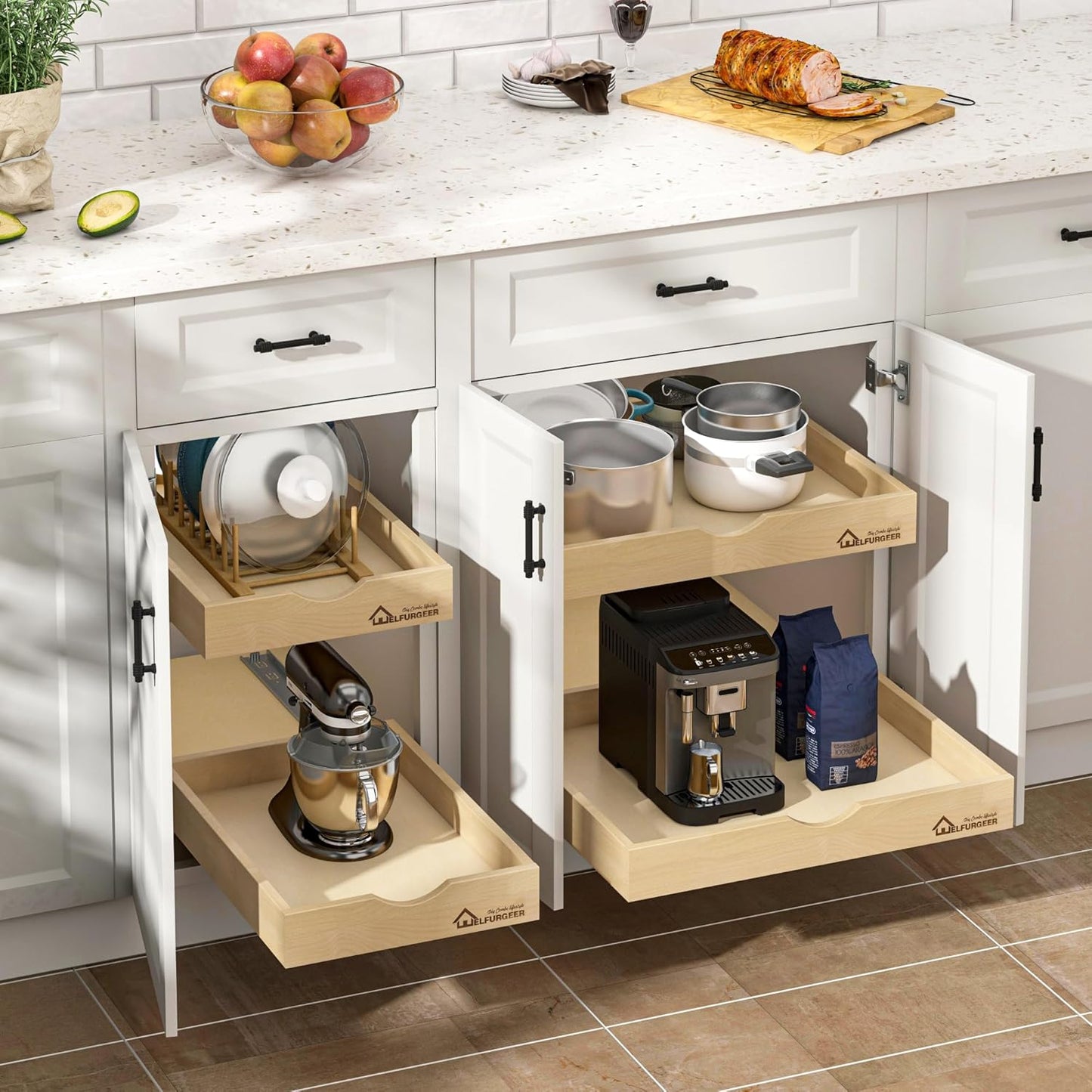 WelFurGeer Soft Close Pull Out Drawers for Cabinets, 20" W x 22" D Pull Out Cabinet Drawer with Heavy Duty Slides, Pull Out Cabinet Organizer, Cabinet Drawers Slide Out, Pull-Out Home Organizers