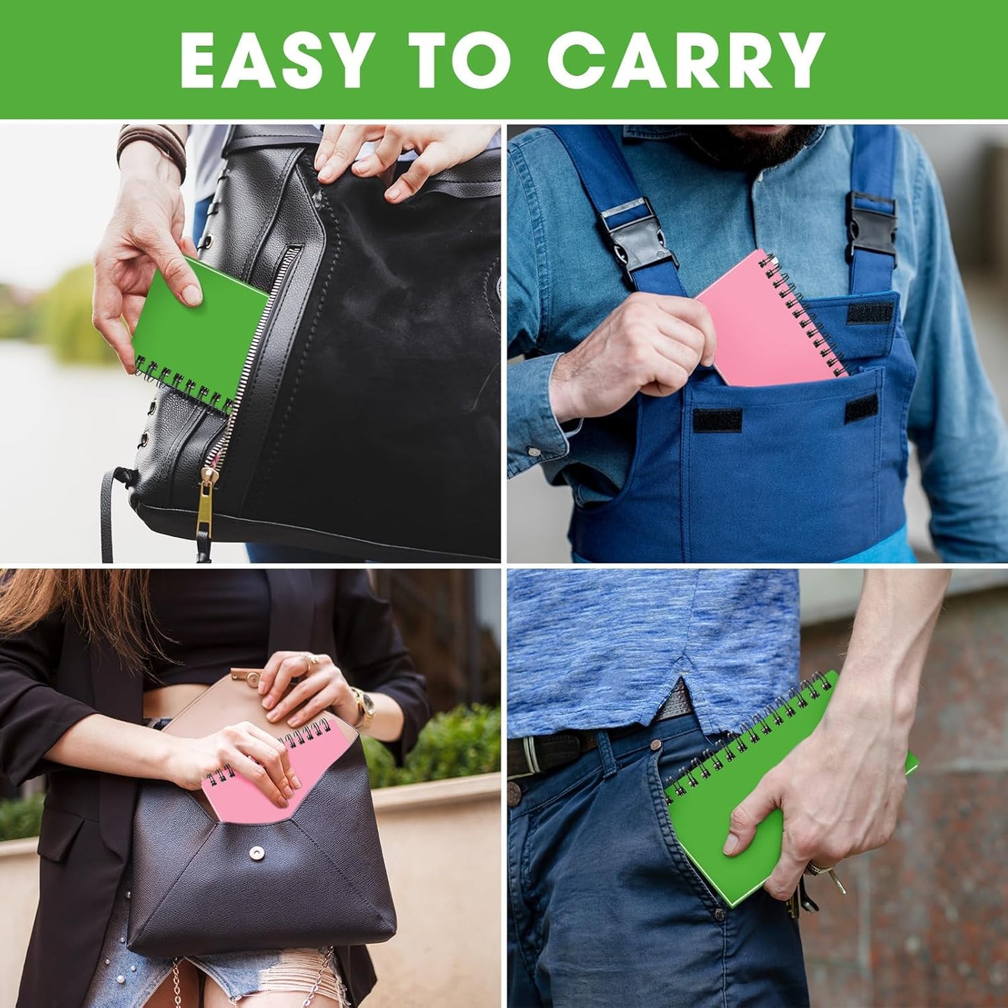 Jutom 18 Pcs Small Spiral Notebooks Memo Pads 3x5 Bulk Small Pocket Notebooks Mini Notepads with Lined Pages Mini Journals for Office Back to School Work Writing Supplies, 120 Pages (Pink Green)