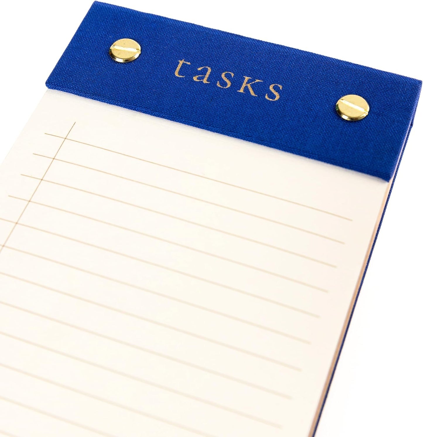 Graphique Post-Bound List Pad Luxe Collection, Perforated Sheets To-Do Notepad, Hardcover Binding, Gold Foil Embossing, 100 Pages, 4” x 9.75”, Colbalt Blue