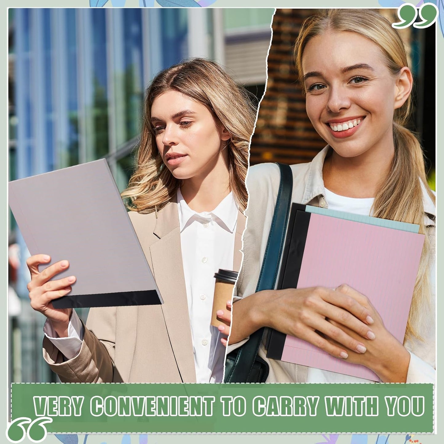 Lincia 6 Pcs 11" x 9.5" Legal Pads College Ruled Notepad Landscape Notebook Horizontal Lined Notebook 80 Gsm Assorted Colors Paper Pastel Writing Pads for School Office, 40 Sheet (Boho Color)