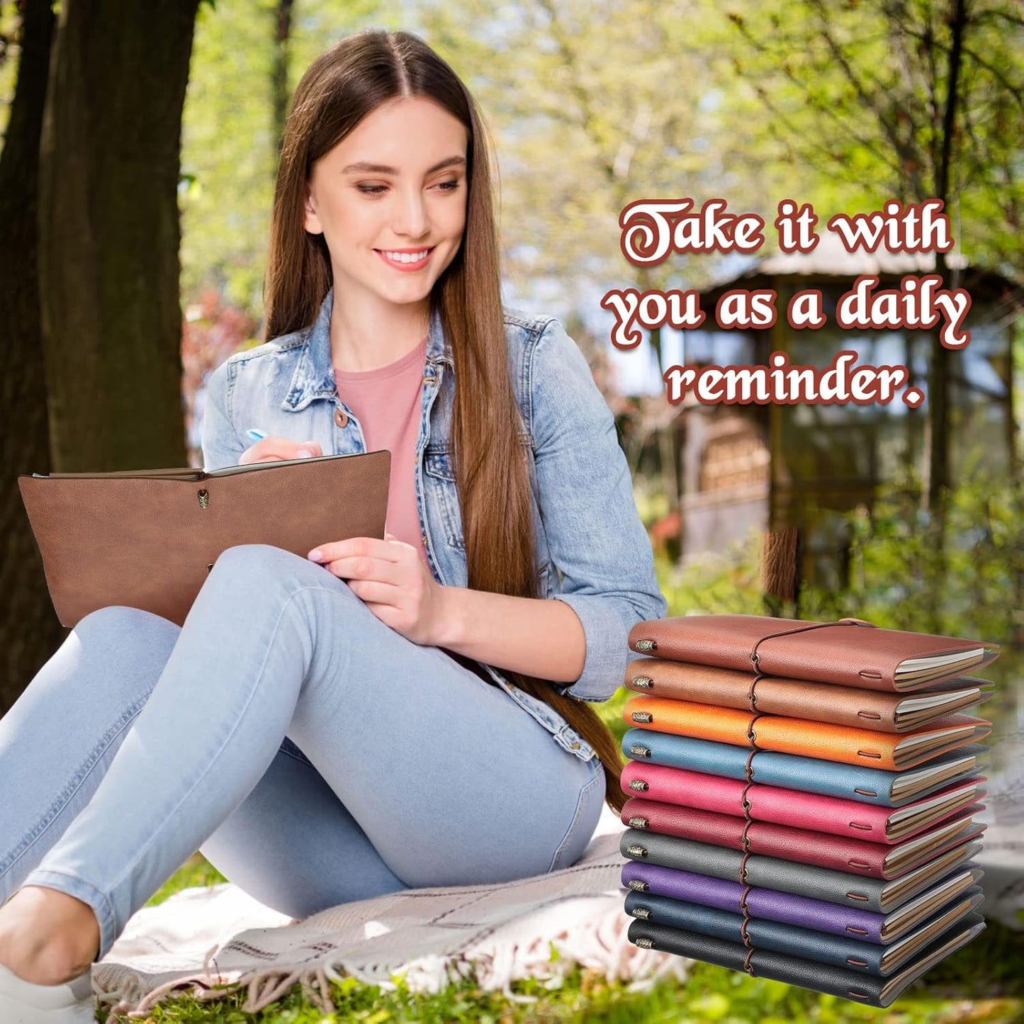 Sinmoe 10 Pack PU Leather Notebook Journal Bulk, Vintage Travel Notebook Multicolor Refillable Journal Diary Planner Gifts for Men Women, 100GSM Lined Paper, Card and Phone Slot, 7.9 x 4.7 Inches