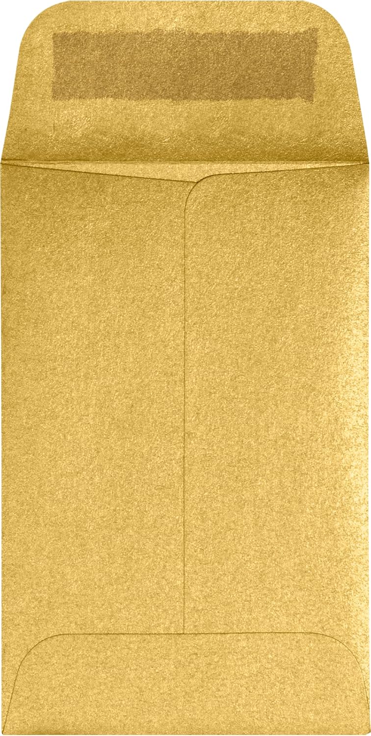 LUXPaper #1 Coin Envelopes | 2 1/4" x 3 1/2" | Gold Metallic | 80lb. Text | 250 Qty