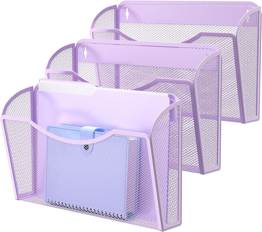 Wall File Organizer,Hanging Wall Mounted File Folder Binder Holder Mail Organizer for Office,Home and School Supplies