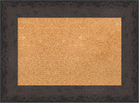 Amanti Art Natural Cork Board for Wall, 17x23 Vision Board with Black Wood Frame, Small Corkboard Office Decor for Home Organization, Modern Corkboard Pinboard to Display Items for Home Organization