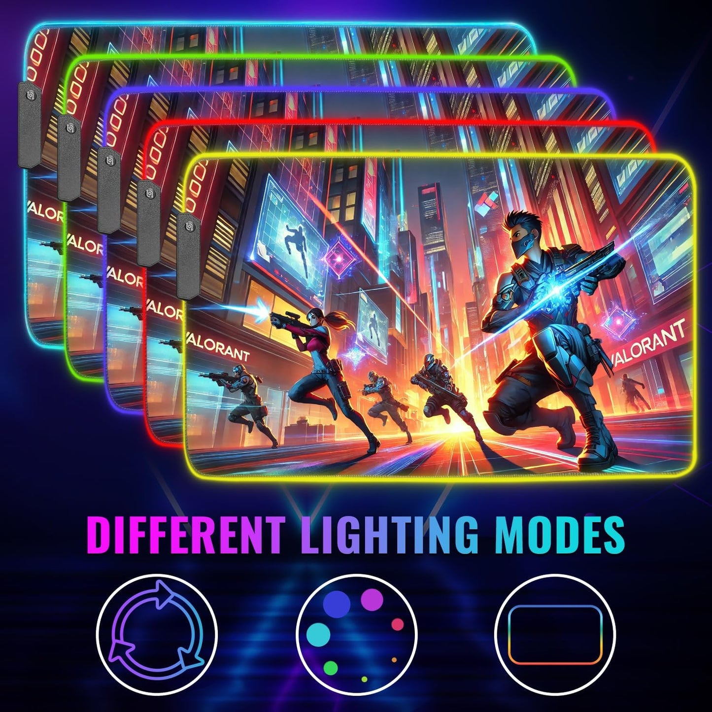 Gaming Mouse Pad - Desk Mat Gaming Mouse Pad , Medium Extra Large Extended Big Long Huge XL XXL and XXXL RGB LED Light Mousepad For a Computer , PC Mats Mousepads Neon F